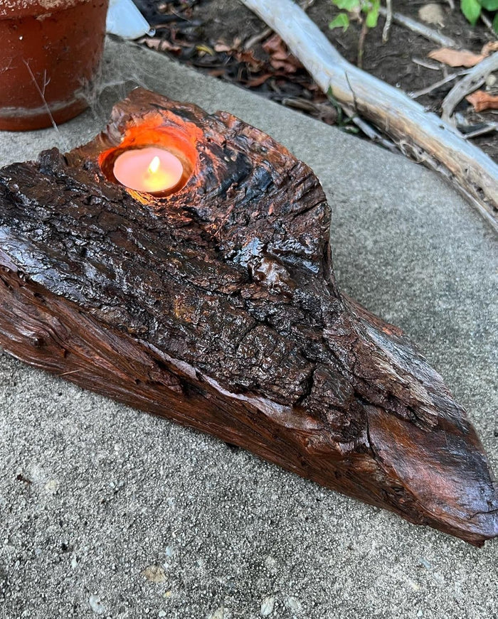 Poplar Wood Tea Light Candle Holder