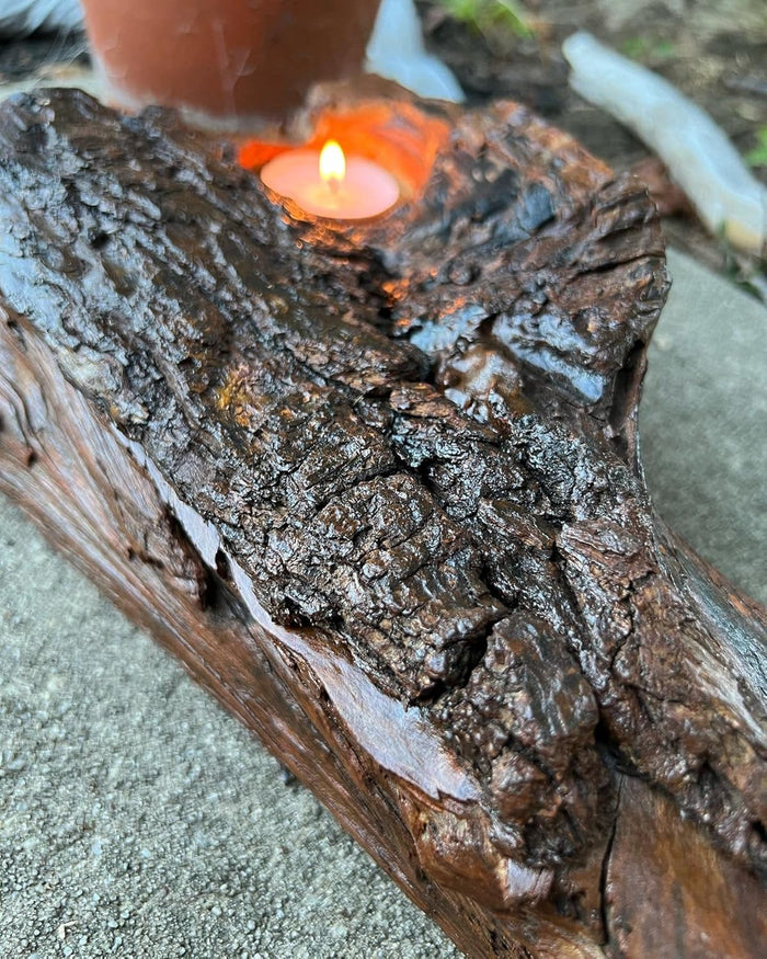 Poplar Wood Tea Light Candle Holder