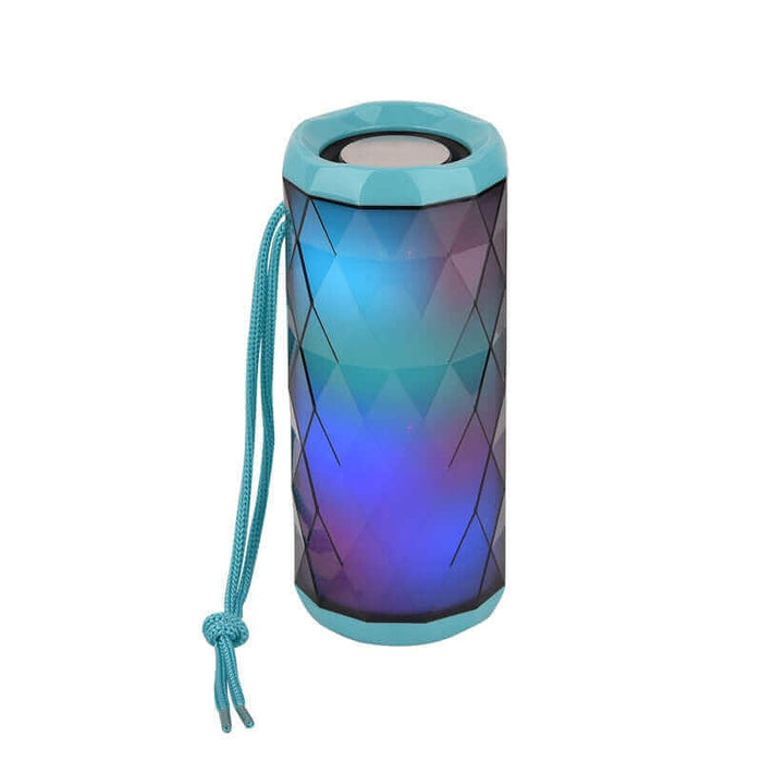 Portable bluetooth speaker tg167 bass color cool polygonal design waterproof wireless speaker, high-definition noise reduction, - Light blue