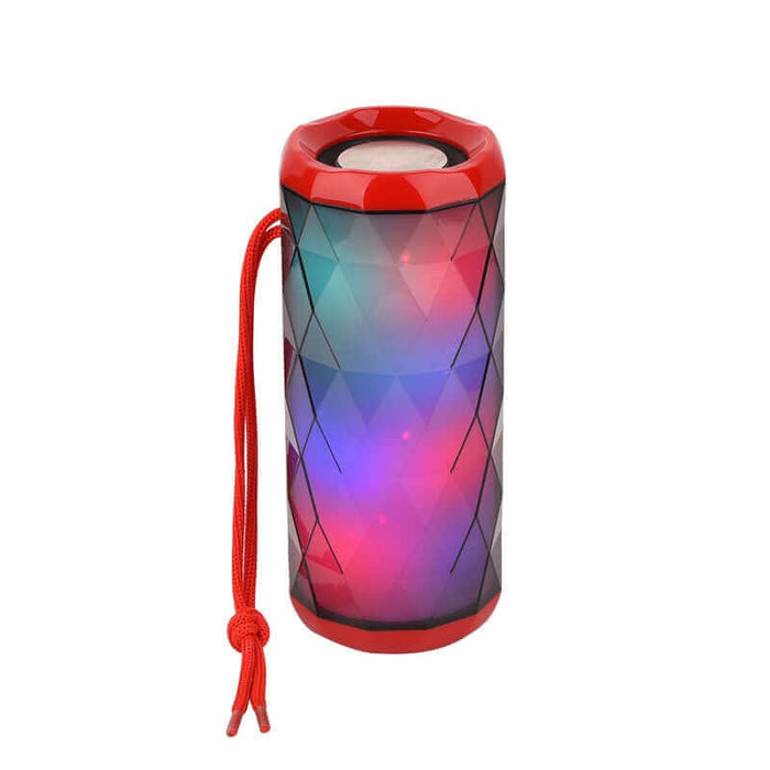 Portable bluetooth speaker tg167 bass color cool polygonal design waterproof wireless speaker, high-definition noise reduction, - red