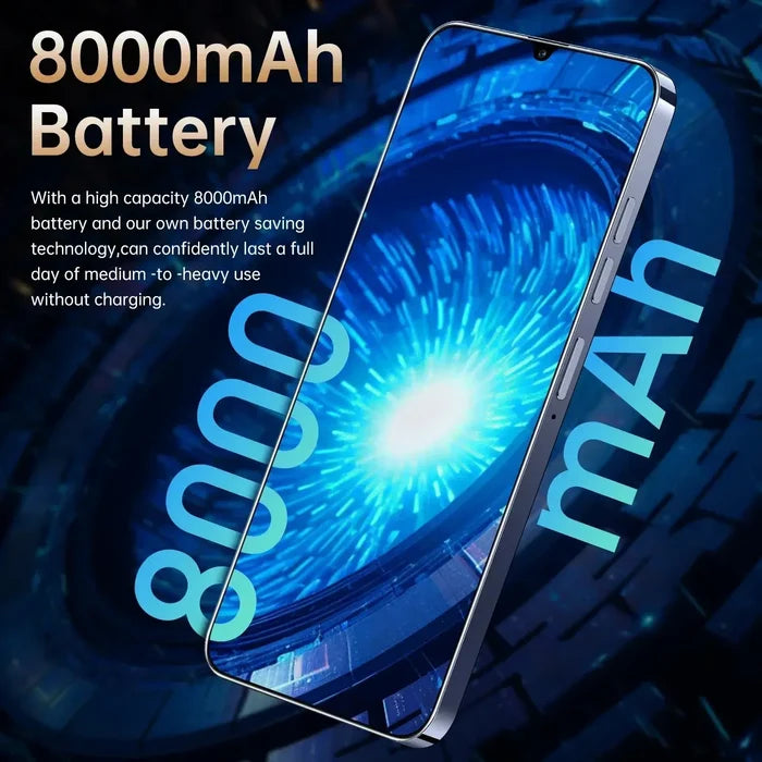 Pova 6 Pro Smartphone 22GB & 2TB 7 inch featuring 8000mAh battery with advanced energy-saving technology for long-lasting use.