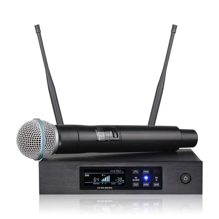QLXD4 High Quality UHF Profeesional dual Wireless Microphone System stage performances a two wireless microphone
