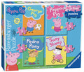 Colorful Ravensburger box showing 4 Peppa Pig chunky puzzles of George, Peppa, Pedro, and Suzy with 2 to 5 pieces.