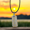 Rectangle Yellow Honey Combo Necklace With 18"adjustable Necklace