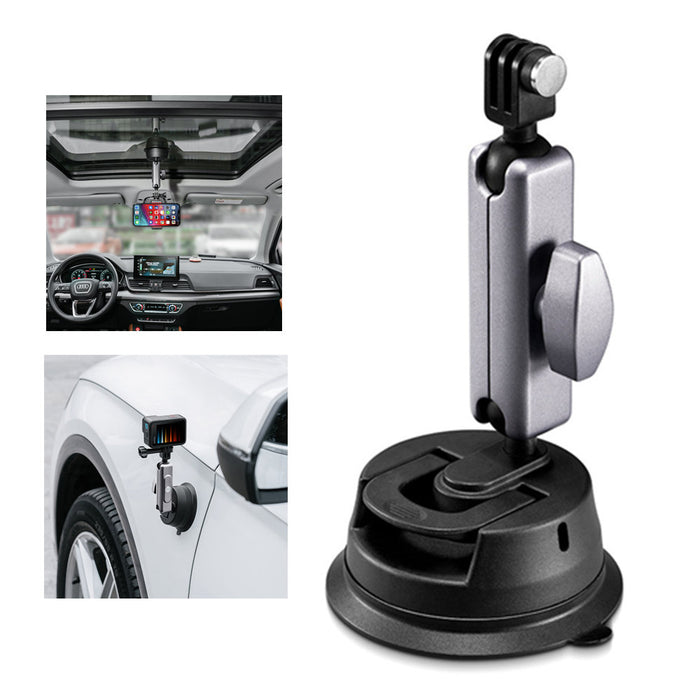 REFLEX CAMERA 1/4" Adapter Suction Cup Mount for GoPro Hero, Insta360, DJI Osmo – 360° Double Ball Head, Phone Holder, Action Camera Mount, Strong Load Capacity for Filming, Vlogging, Photography