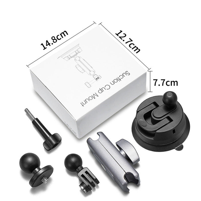 REFLEX CAMERA 1/4" Adapter Suction Cup Mount for GoPro Hero, Insta360, DJI Osmo – 360° Double Ball Head, Phone Holder, Action Camera Mount, Strong Load Capacity for Filming, Vlogging, Photography