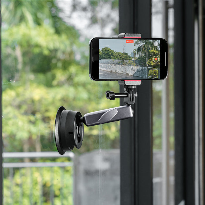 REFLEX CAMERA 1/4" Adapter Suction Cup Mount for GoPro Hero, Insta360, DJI Osmo – 360° Double Ball Head, Phone Holder, Action Camera Mount, Strong Load Capacity for Filming, Vlogging, Photography