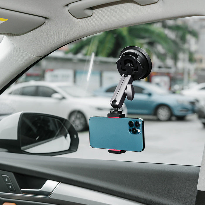 REFLEX CAMERA 1/4" Adapter Suction Cup Mount for GoPro Hero, Insta360, DJI Osmo – 360° Double Ball Head, Phone Holder, Action Camera Mount, Strong Load Capacity for Filming, Vlogging, Photography