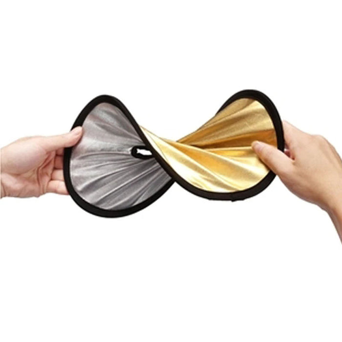 REFLEX CAMERA 2-in-1 Round Photography Reflector 60cm (23.6in) | Silver & Gold Reflective Surfaces | Hollow Center Design | Lightweight Portable Reflector with Carry Case for Close-Up Shots