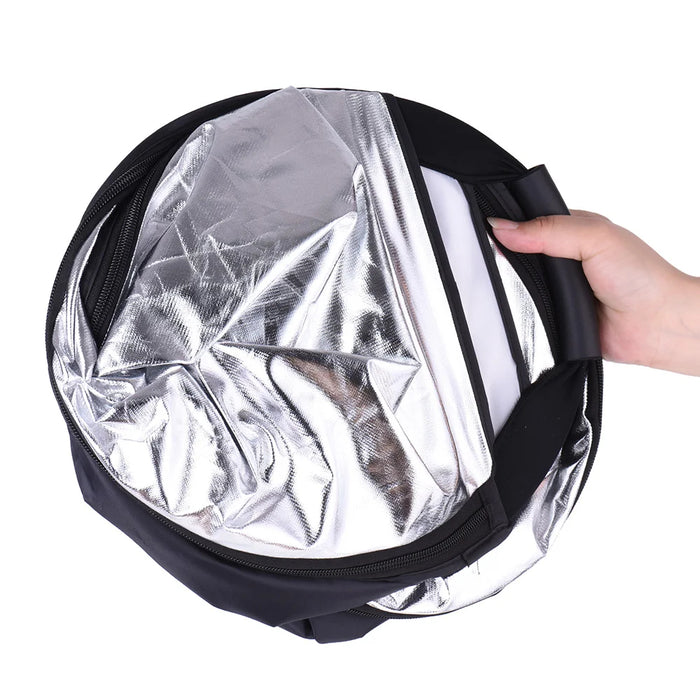 REFLEX CAMERA 2-in-1 Triangle Photography Reflector 80cm (31.5in) | Silver/Gold Reflective Surfaces | Single-Hand Grip | Portable Durable Light Reflector with Carrying Case