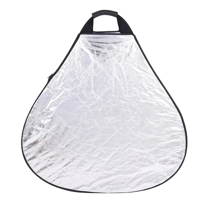 REFLEX CAMERA 2-in-1 Triangle Photography Reflector 80cm (31.5in) | Silver/White Reflective Surfaces | Single-Hand Grip | Portable Durable Light Reflector with Carrying Case