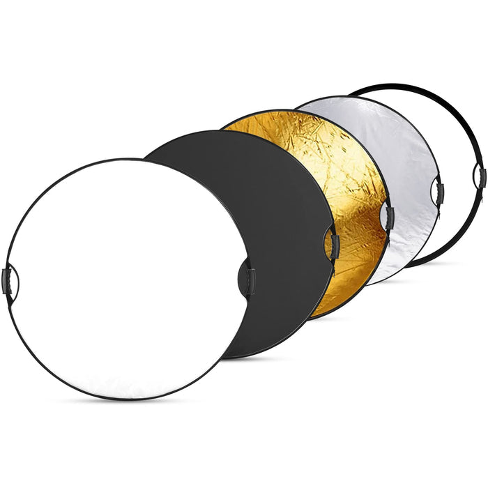 REFLEX CAMERA 5-in-1 Photography Reflector Kit 60×90cm Rectangular | Translucent, Silver, Gold, White, Black | Dual Handle Collapsible Light Reflector with Carrying Case