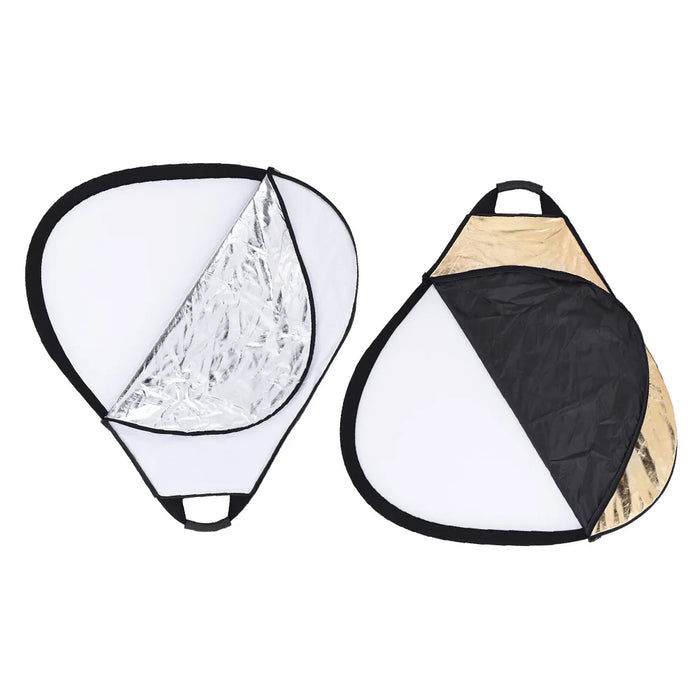 REFLEX CAMERA 5-in-1 Triangle Photography Reflector 80cm (31.5in) | Gold Silver White Transparent Black | Single-Hand Grip | Portable Durable Light Reflector with Carrying Case