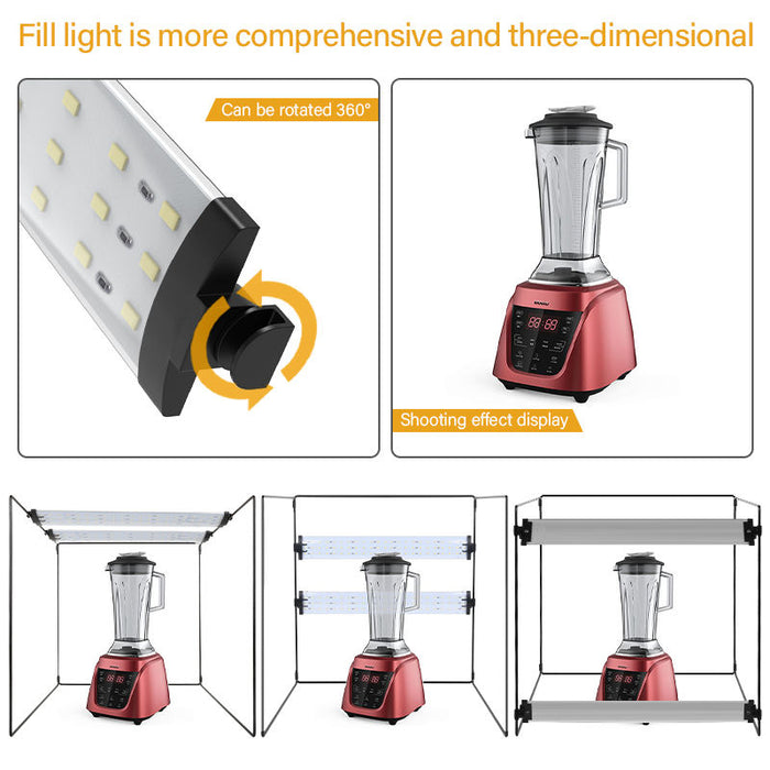 REFLEX CAMERA 80×80×80cm (31.5×31.5×31.5in) LED Light Box Photo Studio | 270 LED Beads 5500K | Foldable Portable Shooting Tent with 3 PVC Backdrops for Professional Product Photography