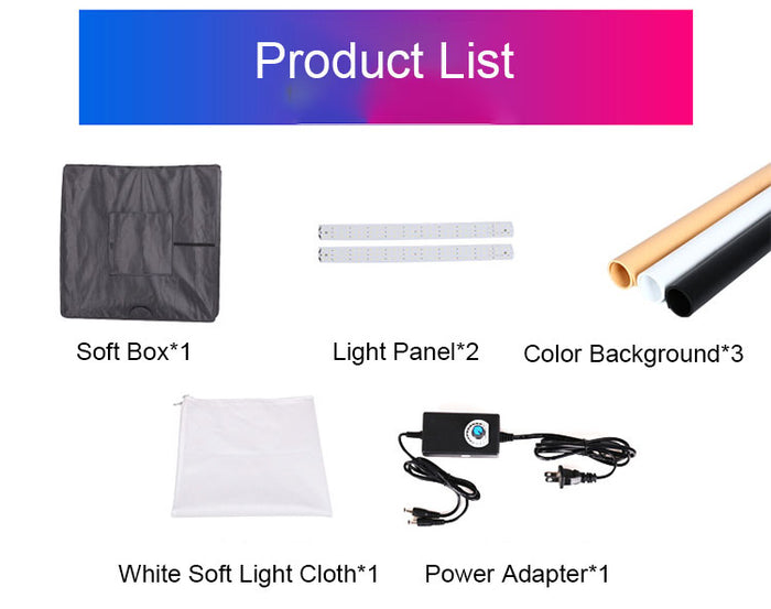 REFLEX CAMERA 80×80×80cm (31.5×31.5×31.5in) LED Light Box Photo Studio | 270 LED Beads 5500K | Foldable Portable Shooting Tent with 3 PVC Backdrops for Professional Product Photography