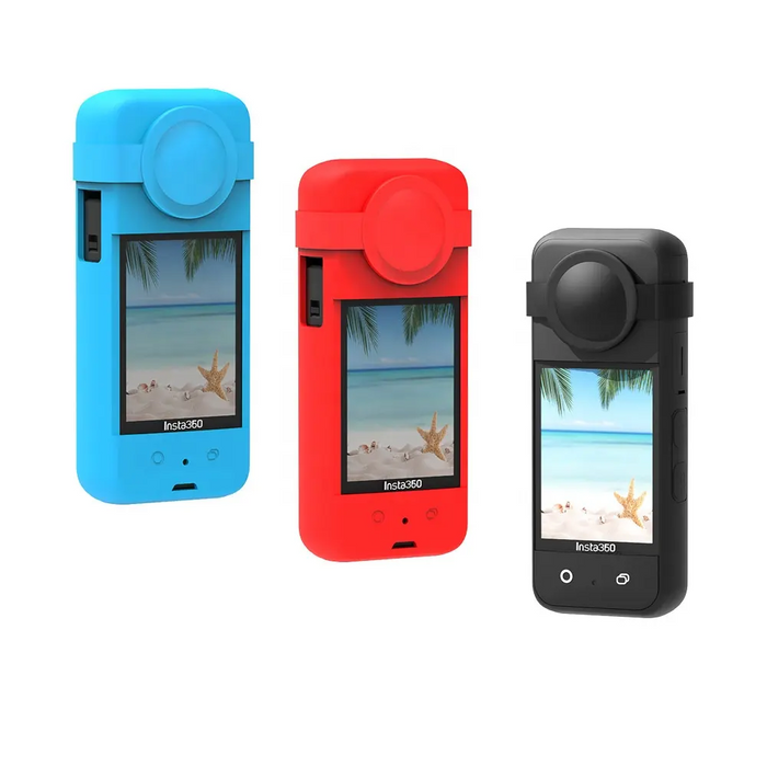 Reflex Camera CPC-360X31/BLK Silicone Protective Case for Insta360 X3 – Shockproof Anti-Slip Grip Cover with Lens Cap, Custom Fit for 360° Camera Protection (Black)