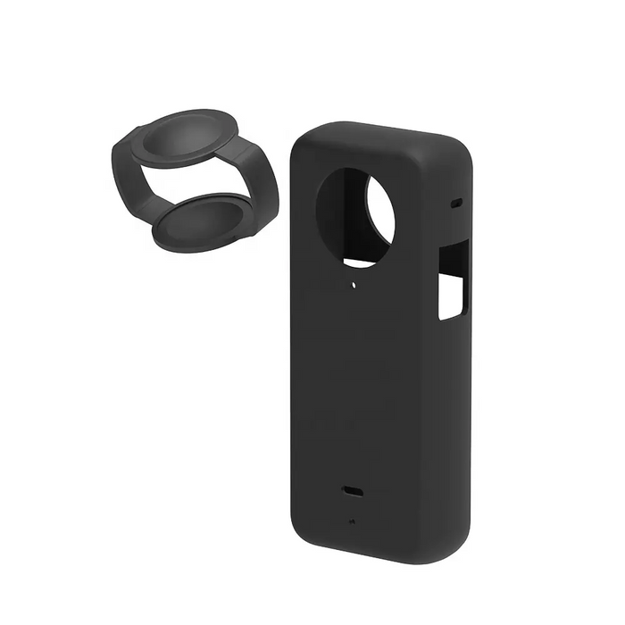 Reflex Camera CPC-360X31/BLK Silicone Protective Case for Insta360 X3 – Shockproof Anti-Slip Grip Cover with Lens Cap, Custom Fit for 360° Camera Protection (Red)