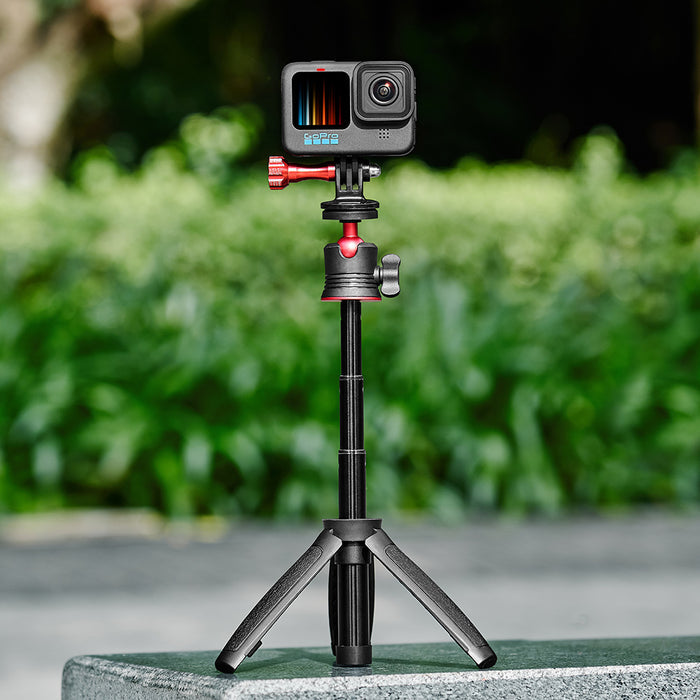 Reflex Camera Desktop Mini Tripod & Selfie Stick – 360° Ball Head, Extendable 15.5cm-32.5cm, Stable & Lightweight, Universal 1/4” Thread, Compatible with DSLR, DSLM & Action Cameras