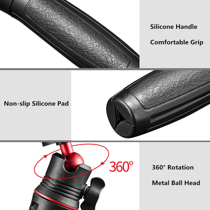 Reflex Camera Desktop Mini Tripod & Selfie Stick – 360° Ball Head, Extendable 15.5cm-32.5cm, Stable & Lightweight, Universal 1/4” Thread, Compatible with DSLR, DSLM & Action Cameras