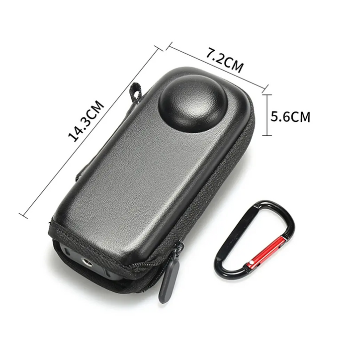 Reflex Camera Protective Storage Bag for Insta360 X4 Action Camera – Shockproof Water-Resistant Travel Case with Lens Dome and Carabiner Clip