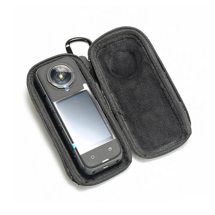 Reflex Camera Protective Storage Bag for Insta360 X4 Action Camera – Shockproof Water-Resistant Travel Case with Lens Dome and Carabiner Clip