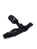 An adjustable black shoulder strap mount harness for attaching a camera, designed for use in action sports and POV filming.