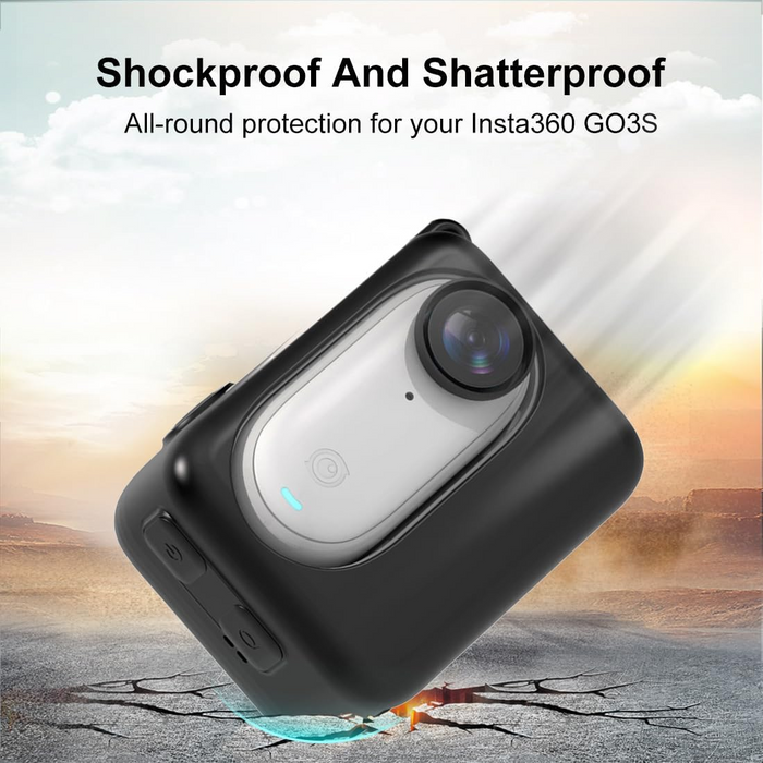REFLEX CAMERA Silicone Protective Case for Insta360 GO 3 – Soft Dustproof Scratch-Resistant Cover for Action Camera, Lightweight Shockproof Durable Accessory (Black)