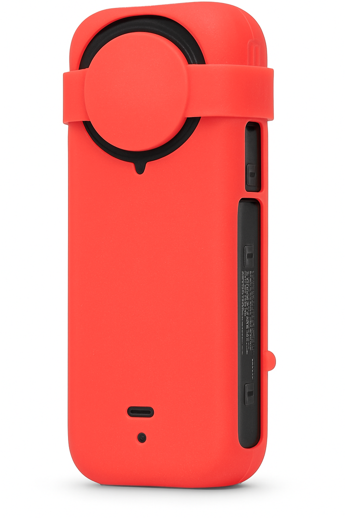 Reflex Camera Silicone Protective Case for Insta360 X4 – Anti-Scratch Shockproof Sleeve with Lens Cap, Precise Fit, Soft Grip, All-Around Protection for Insta360 X4 Action Camera (Red)