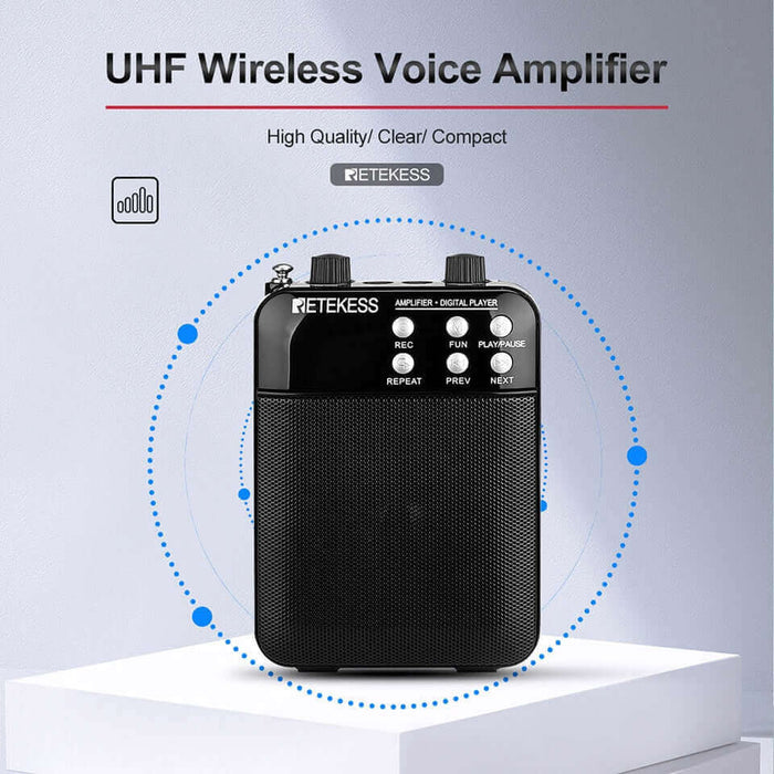 Retekess TR619 Megaphone Portable 3W FM Recording Voice Amplifier Teacher Microphone Speaker With Mp3 Player FM Radio Recorder