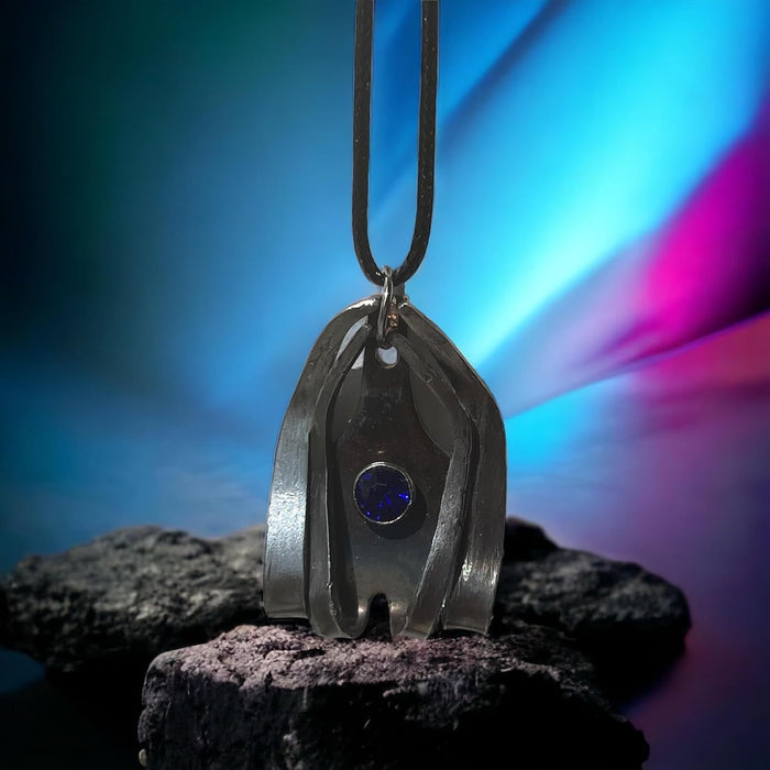 Rustic Fantasy Necklace With Purple Decorative Stone