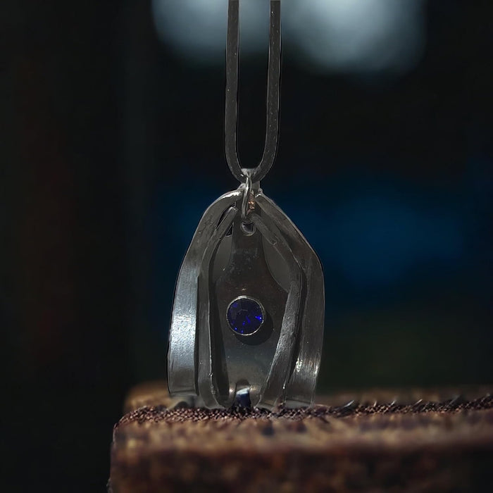 Rustic Fantasy Necklace With Purple Decorative Stone