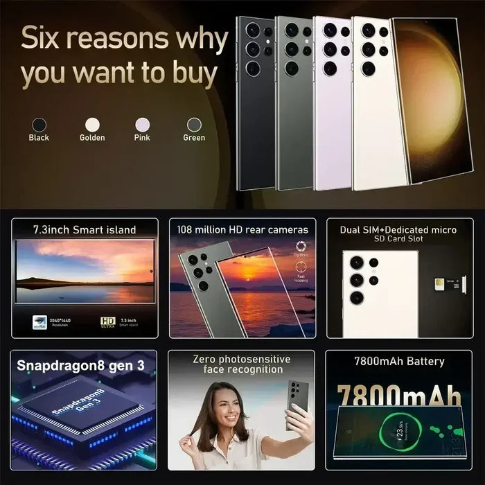 S24 Ultra 7 inch HD Mobile Phones Original Smartphone 5G
