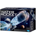 Box for 4M Water Rocket kit featuring a plastic bottle rocket launching over Earth with planetary backgrounds.