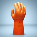 SHOWA 620 PVC Chemical Resistant Gloves — orange PVC with cotton liner