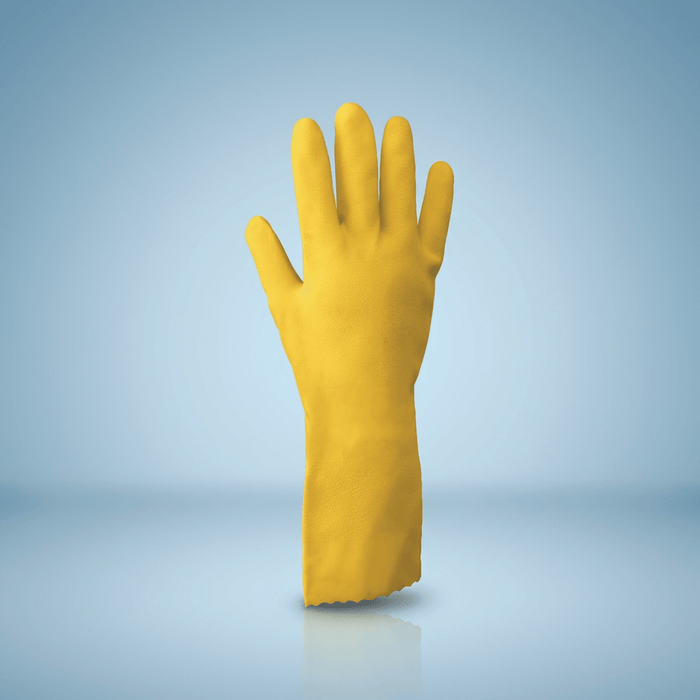 SHOWA 709B Yellow Chemical Resistant Gloves — natural rubber with bisque grip