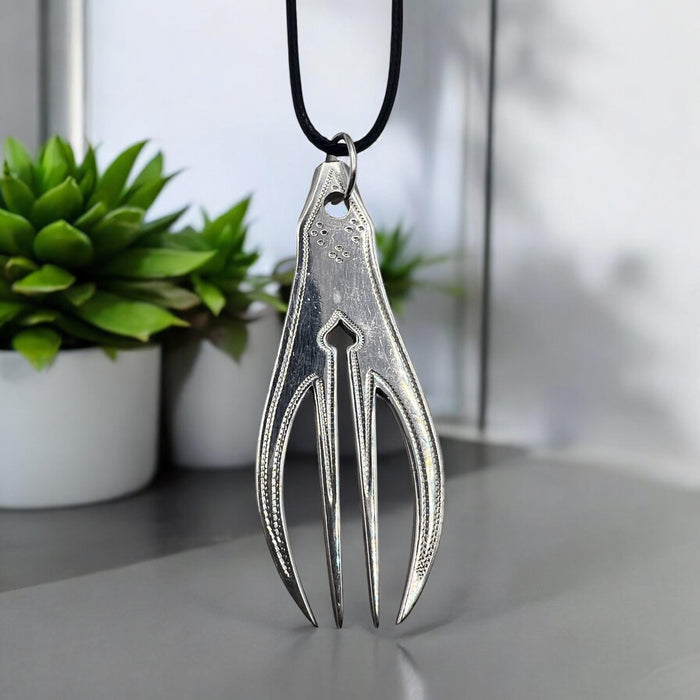 Silver Plated Antic Fork Necklace With 18" Adjustable Necklace