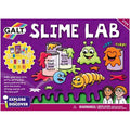 Purple Galt Slime Lab box featuring cartoon slime monsters, a yellow bug, and kids in lab coats. STEM activity kit.