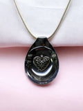 Spoon Necklace With Heart Charm With 18" Adjustable Necklace