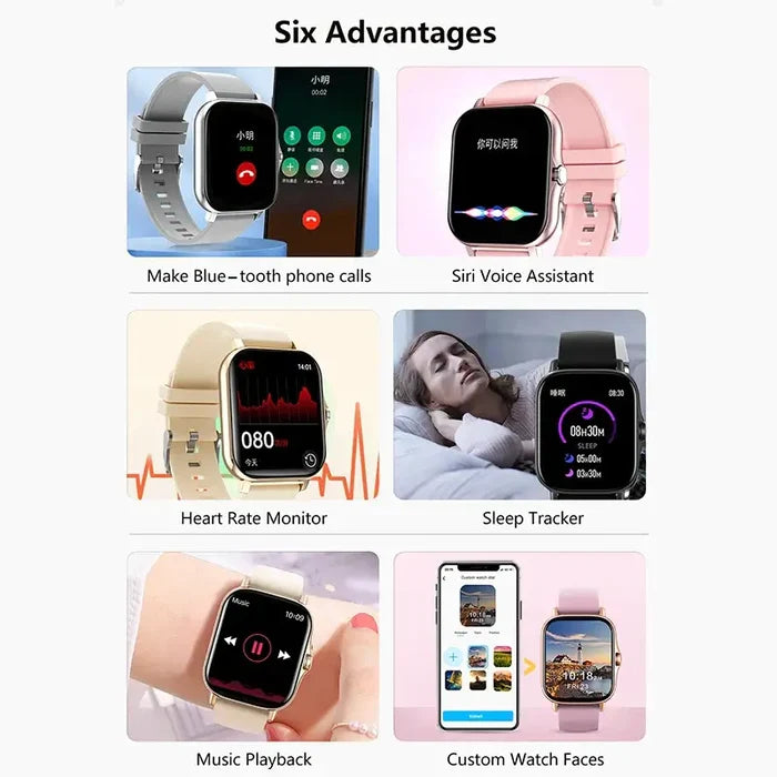 Sport Smart Watch Fitness Clock Health Monitor Waterproof Smartwatch Bluetooth Call Watches
