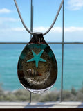 Star Fish Shell Beach Spoon Pendant with 18" Adjustable Necklace