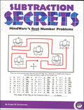 Subtraction workbook page with a pirate ship maze, red path, and math problems under a purple and blue patterned title.