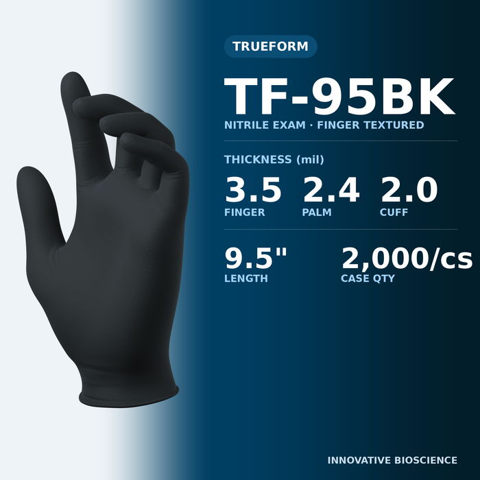 SW TrueForm TF-95BK Nitrile Glove Spec Card