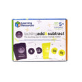 Learning Resources math game box for ages 5+ featuring colorful numbered cards and math symbols on a white background.