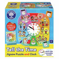 Blue Orchard Toys box showing a circular clock puzzle with colorful scenes of children's daily routines and a poster.