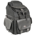 Textile Back Seat Sissy Bar Bag w/ 5 Large Outer Pockets
