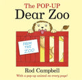 Front cover of Dear Zoo pop-up book featuring an illustration of a lion inside a red wooden crate.