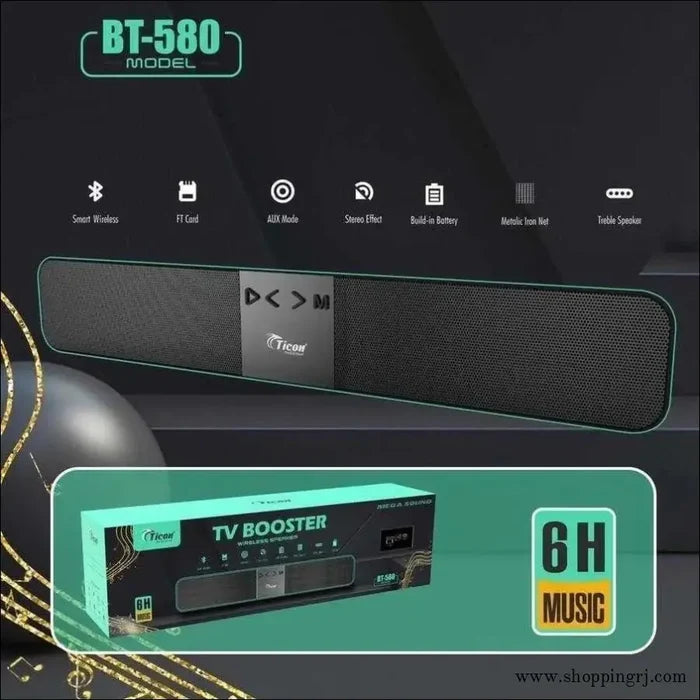 Ticon Bluetooth Speaker Bt-580 Clear Sound 6h Music - Speaker