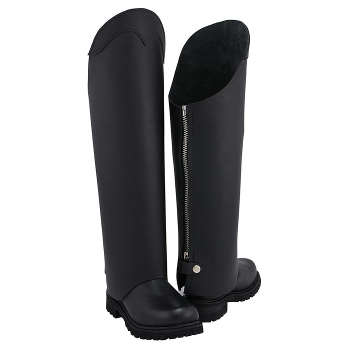 Unisex Tall Leather Half Chaps w/ Back Zipper
