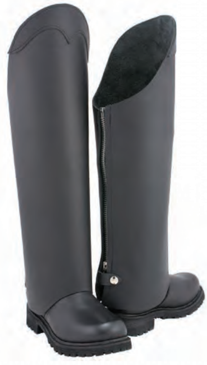 Unisex Tall Leather Half Chaps W/ Back Zipper