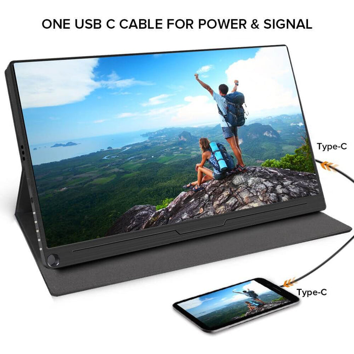 UPERFECT 15.6 Inch FHD Monitor HDR 1920X1080 IPS HDMI Type-C Screen Display Portable Gaming Dsiplay PS4 Raspberry PC Computer
